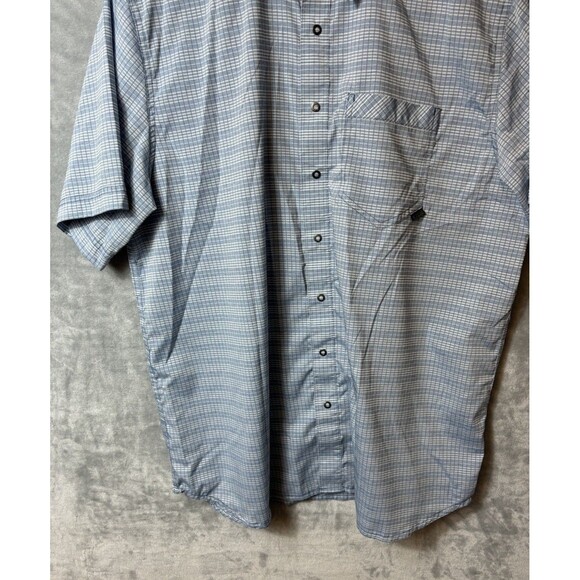 511 Tactical Mens Shirt Size L Blue Checked Short Sleeve Snap Front Outdoor - Picture 7 of 8